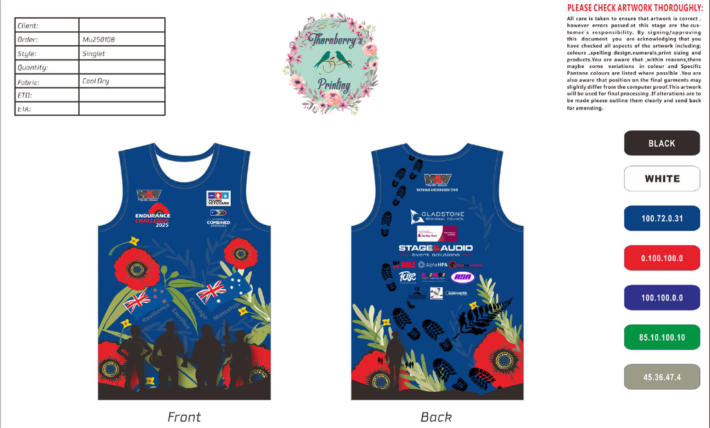 2025 Endurance Challenge Singlet / Mens (PRE-ORDER ONLY))